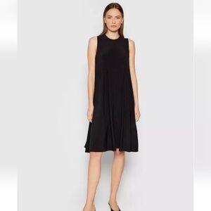 MAX MARA Leisure Black Ribaldo Day Dress Stretch-Jersey Center Seam Size Small